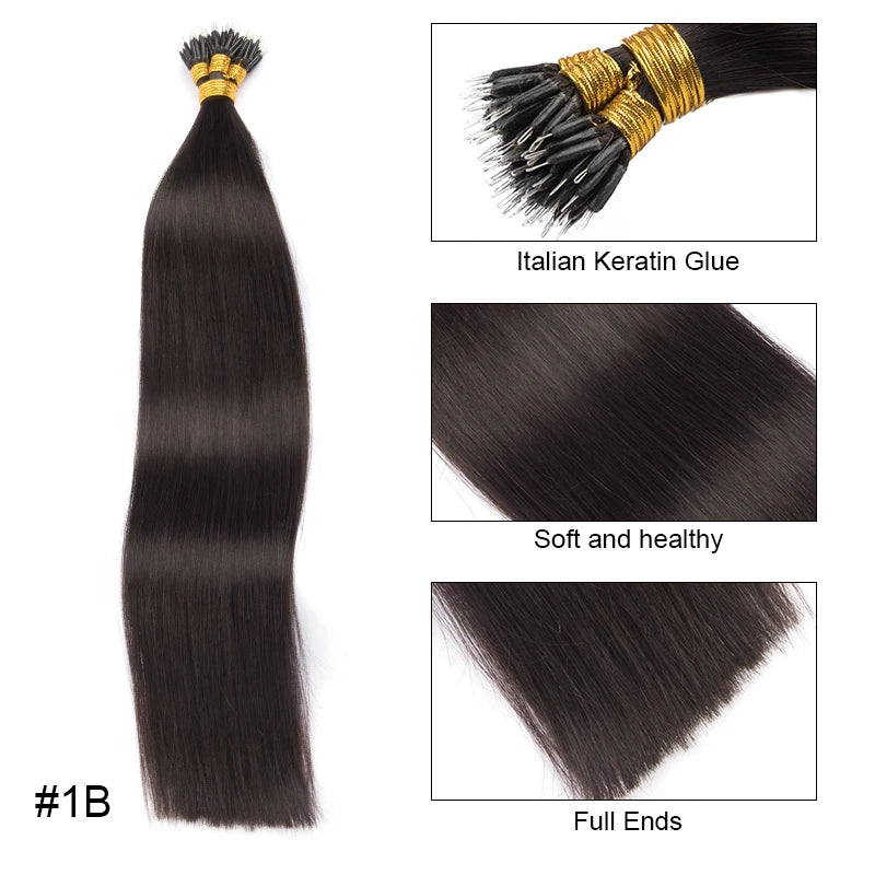 Nanoring 100% Real Human Hair Extension