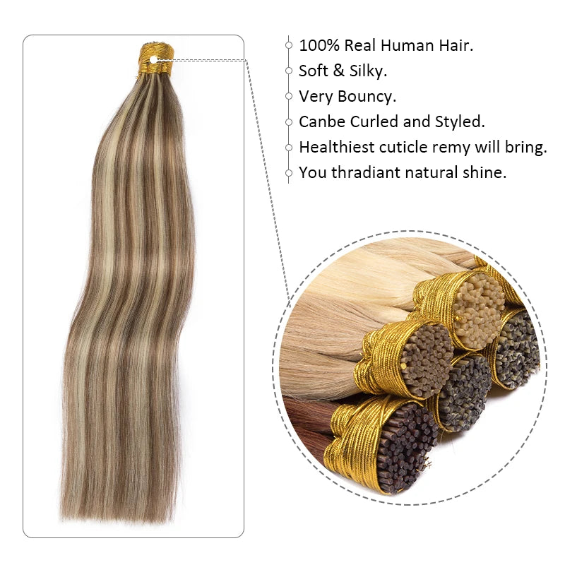 Straight ITip Human Hair Extension