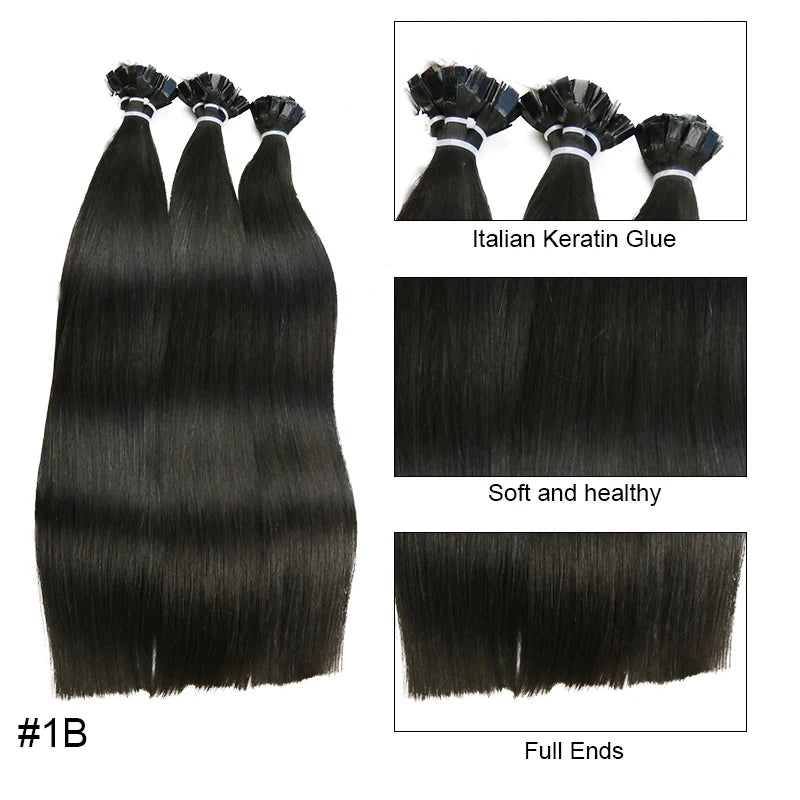 Flat Tip Straight Human Hair Extension