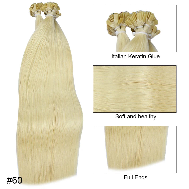 New Human Straight Flat Tip Hair Extension