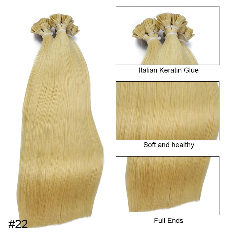Flat Tip Straight Human Hair Extension