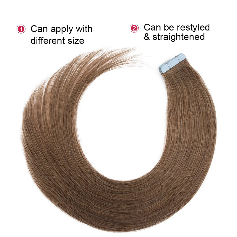 Straight Tape in Human Hair Extension