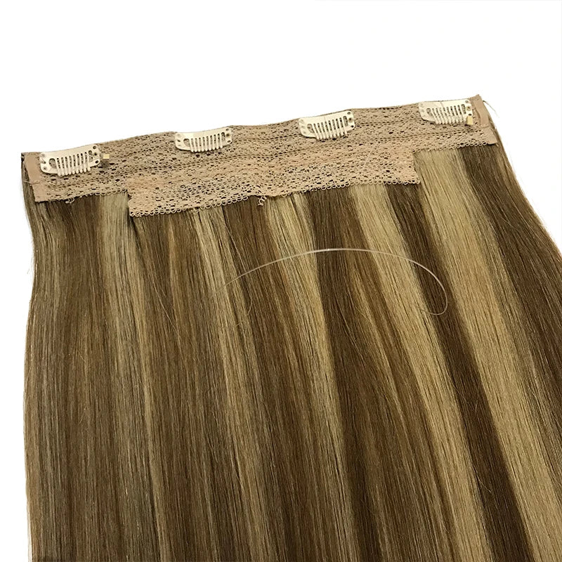 Straight Fishing Line Human Hair Extensions