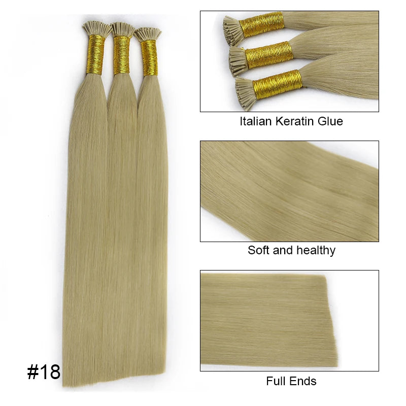 Straight ITip Human Hair Extension