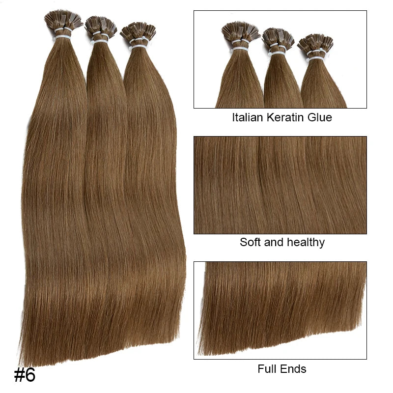 Flat Tip Straight Human Hair Extension