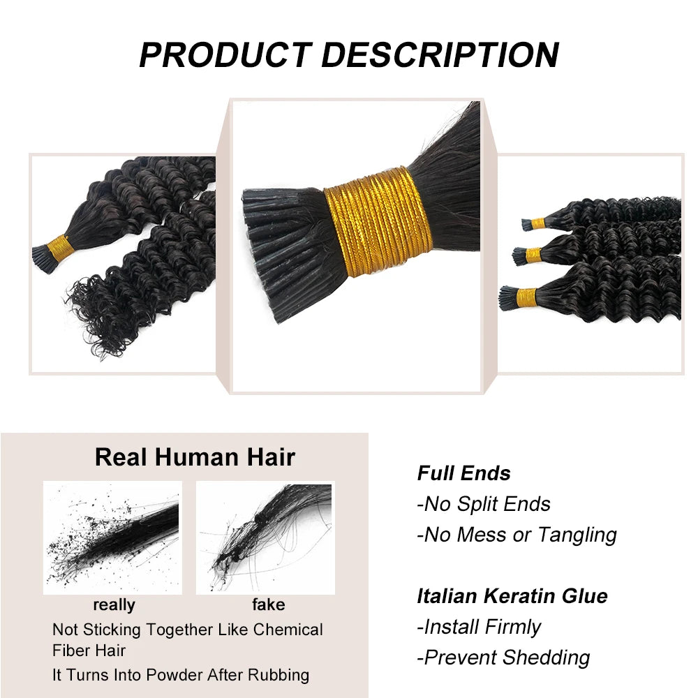 Tip Hair Deep Wave Human Hair Extension