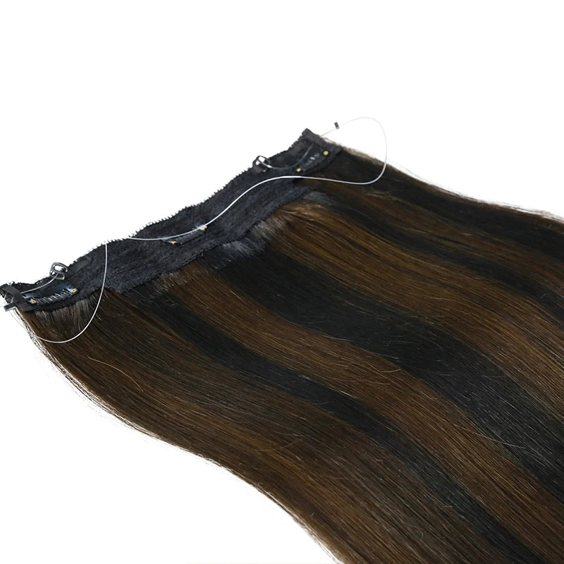 Straight Fishing Line Human Hair Extensions
