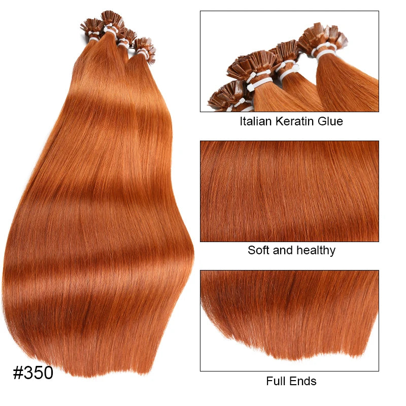 Flat Tip Straight Human Hair Extension