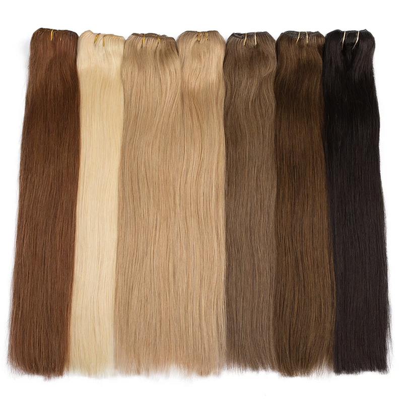 Straight Clip in Real Human Hair Extensions