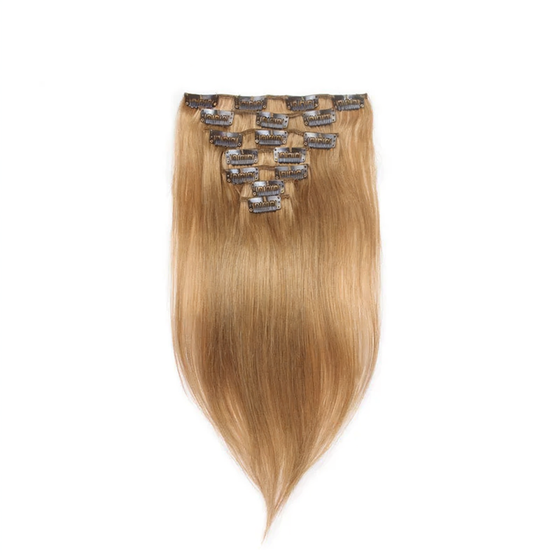 Straight Clip in Real Human Hair Extensions
