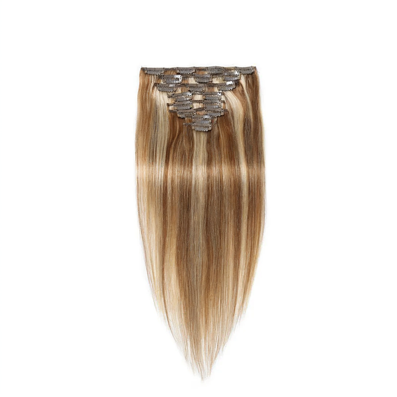 Straight Clip in Real Human Hair Extensions