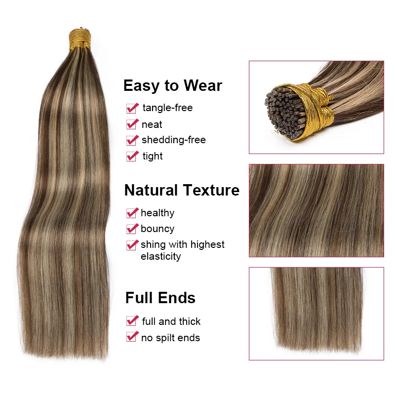 Straight ITip Human Hair Extension
