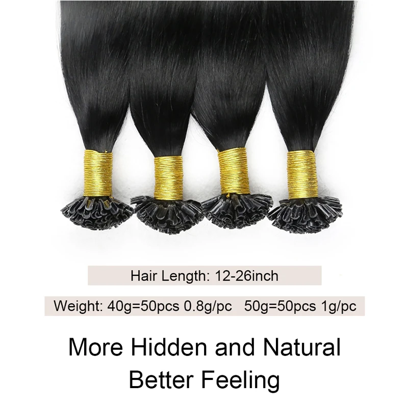 Straight Nail U Tip Fusion Human Hair Extension