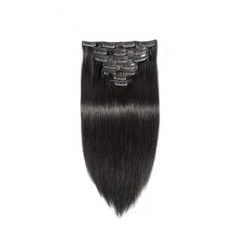 Straight Clip in Real Human Hair Extensions