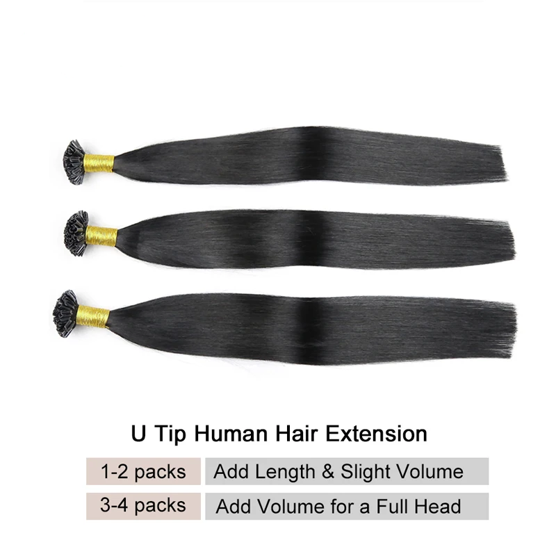 Straight Nail U Tip Fusion Human Hair Extension