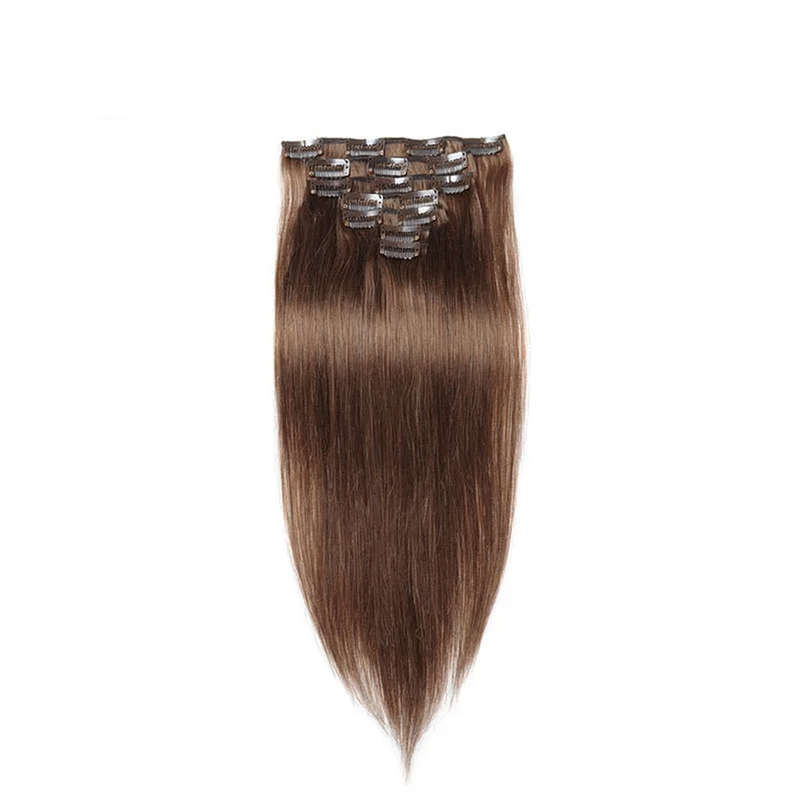 Straight Clip in Real Human Hair Extensions