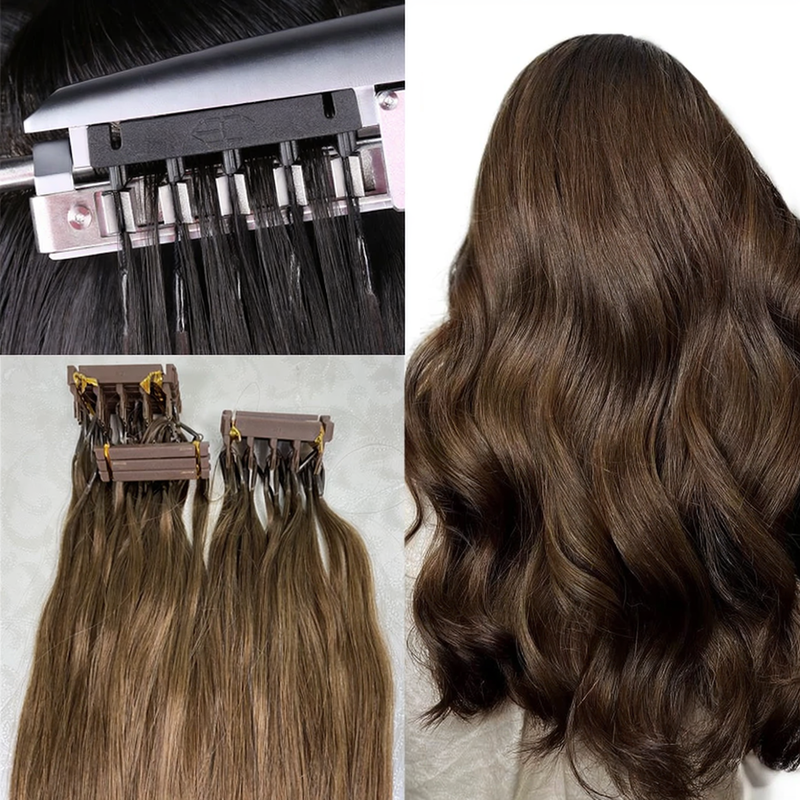Straight Natural 6D Human Hair Extension