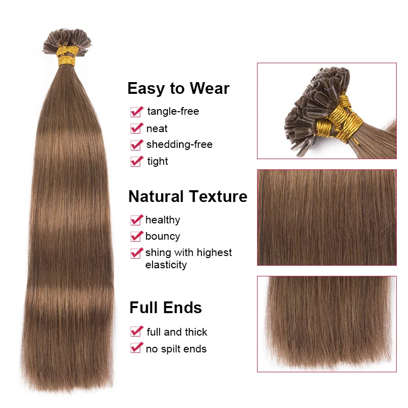 Human Fusion Hair Extensions U Tip