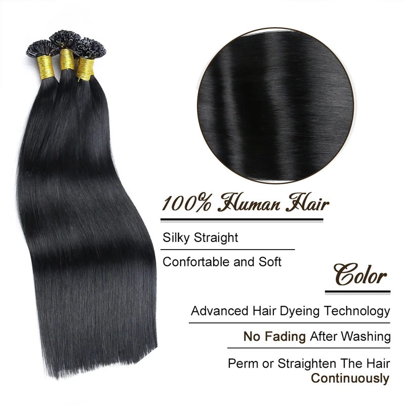 Straight Nail U Tip Fusion Human Hair Extension